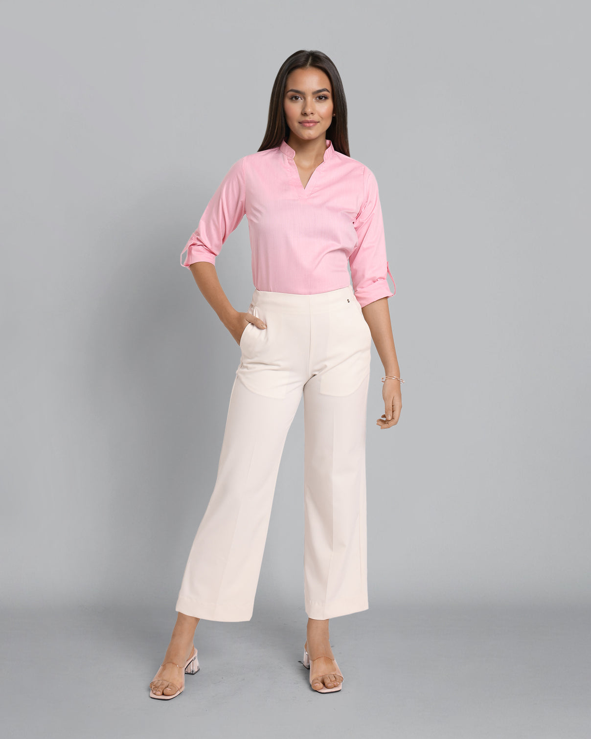 Style Quotient Women Solid PolyCotton Formal Top-Tops-StyleQuotient