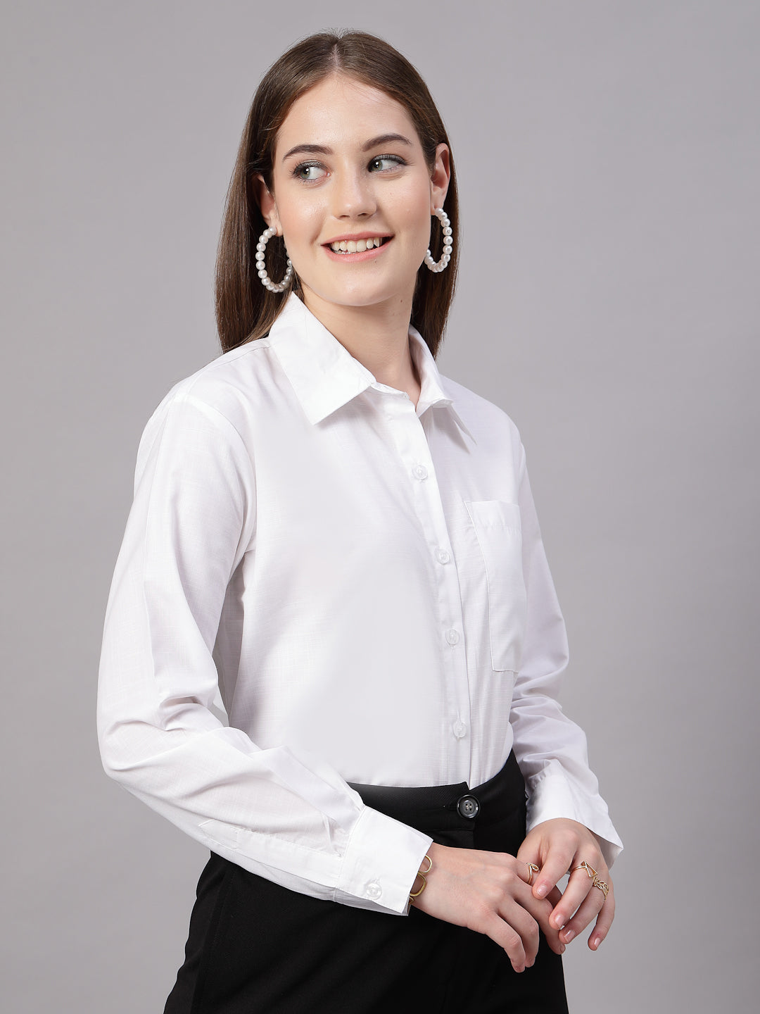 Style Quotient Women White Oversize shirt-Shirts-StyleQuotient