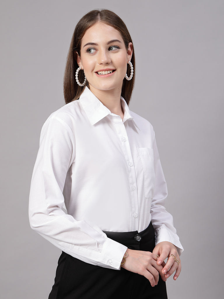 Style Quotient Women White Oversize shirt-Shirts-StyleQuotient