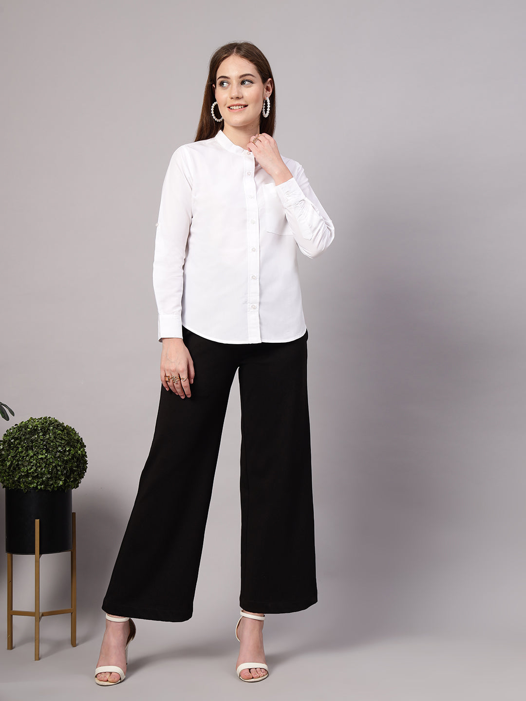 Style Quotient Women White Oversize shirt-Shirts-StyleQuotient