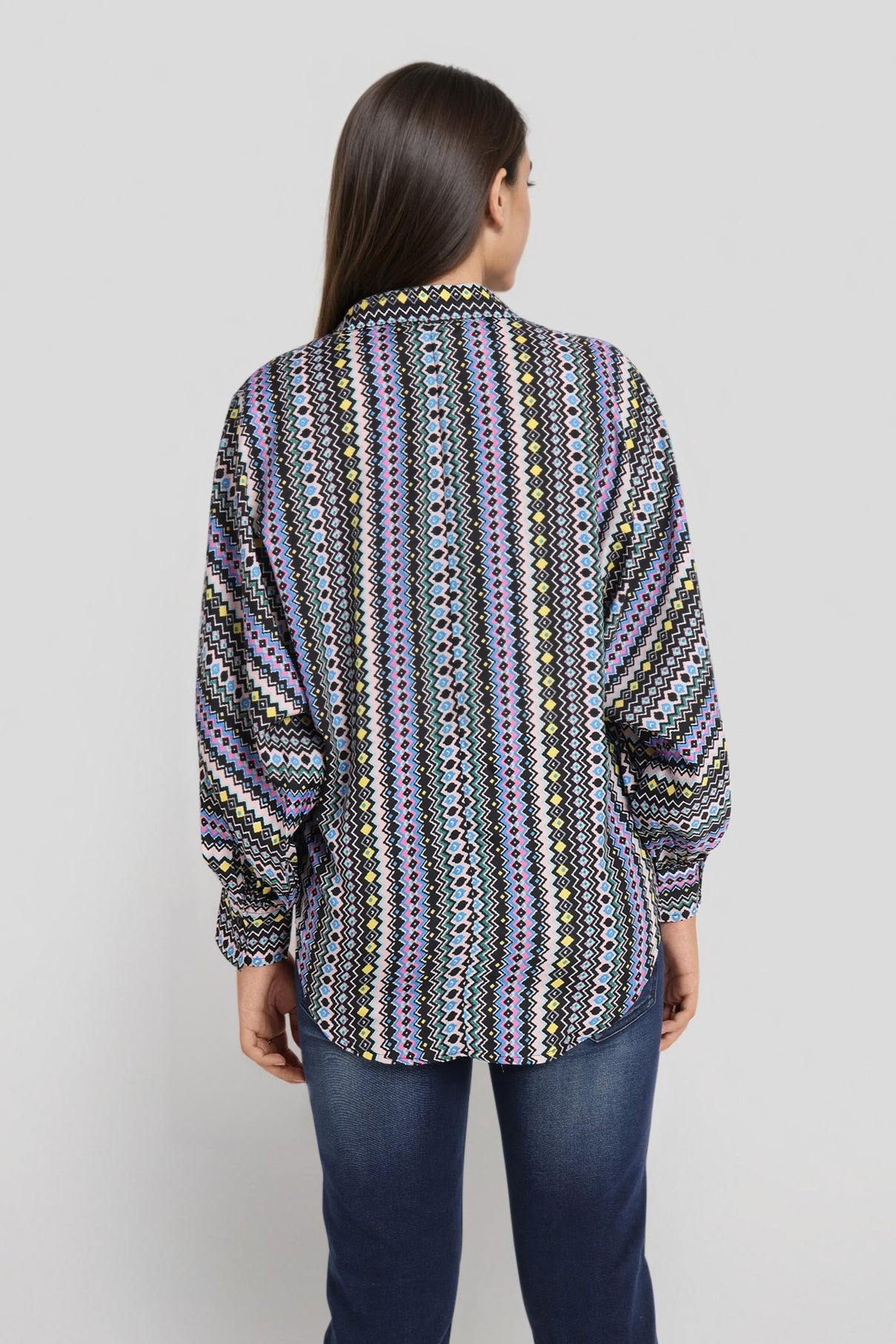 Style Quotient Women Printed Oversize Shirt-Shirts-StyleQuotient
