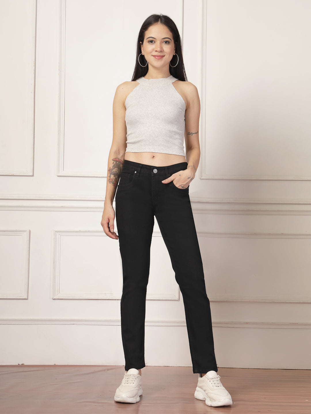 Style Quotient Women Black Slim Fit High Rise Stretchable Jeans-Jeans-StyleQuotient