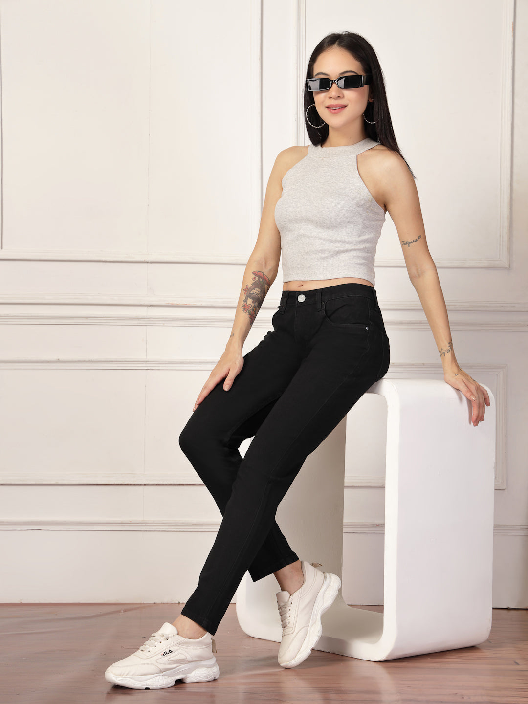 Style Quotient Women Black Slim Fit High Rise Stretchable Jeans-Jeans-StyleQuotient