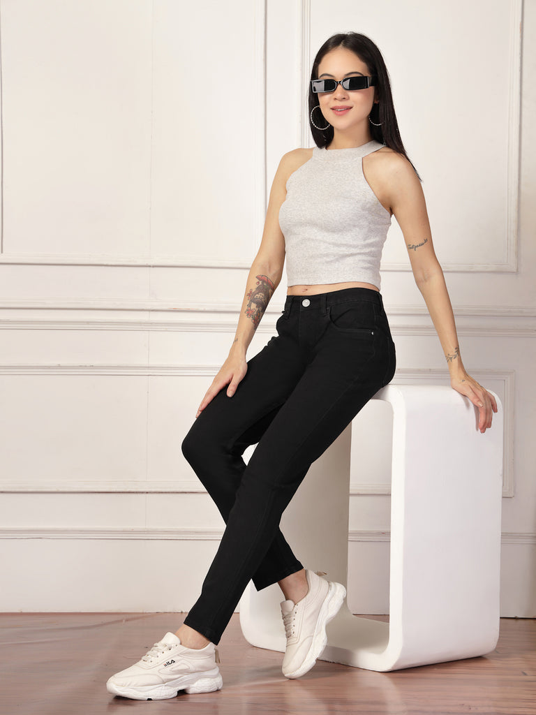 Style Quotient Women Black Slim Fit High Rise Stretchable Jeans-Jeans-StyleQuotient