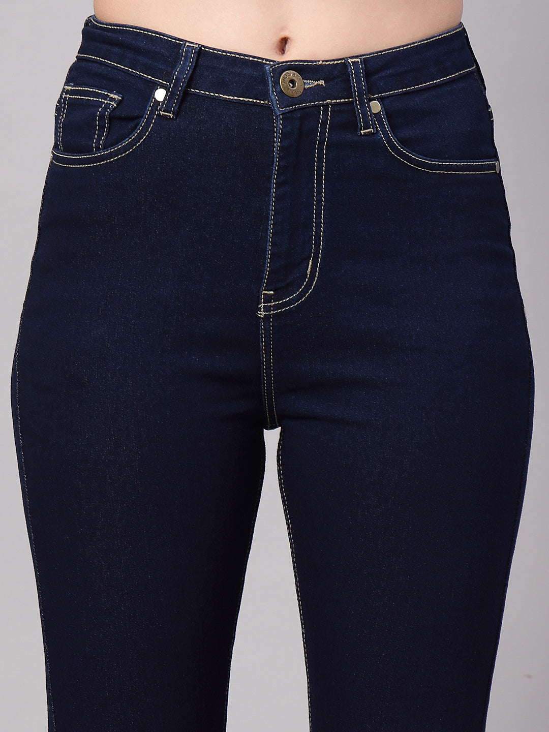 Style Quotient Women Dark Blue Slim Fit High Rise Stretchable Jeans-Jeans-StyleQuotient