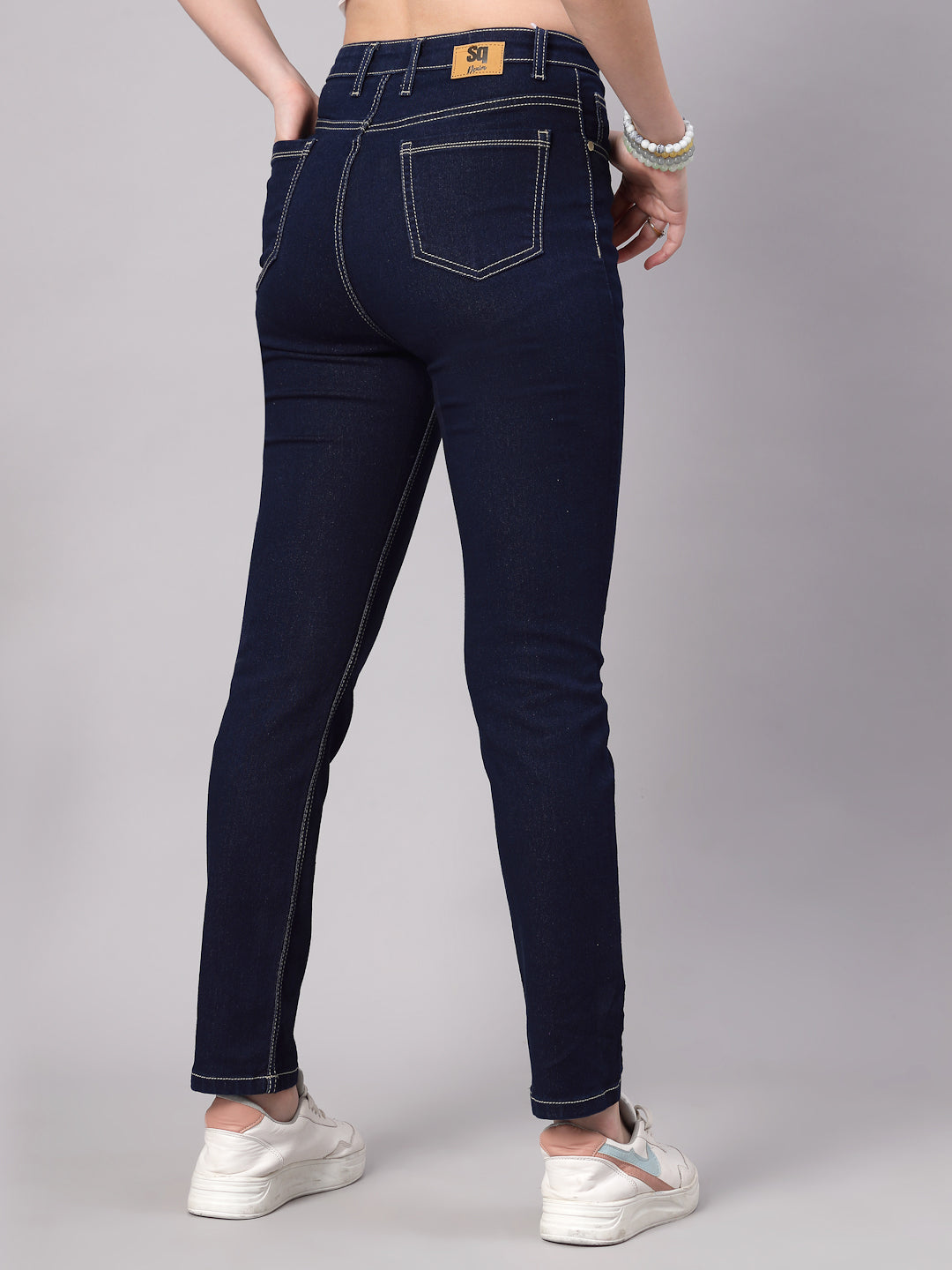 Style Quotient Women Dark Blue Slim Fit High Rise Stretchable Jeans-Jeans-StyleQuotient