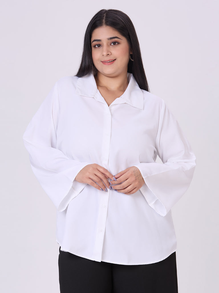 Style Quotient Women White Polymoss Formal Shirt-Shirts-StyleQuotient