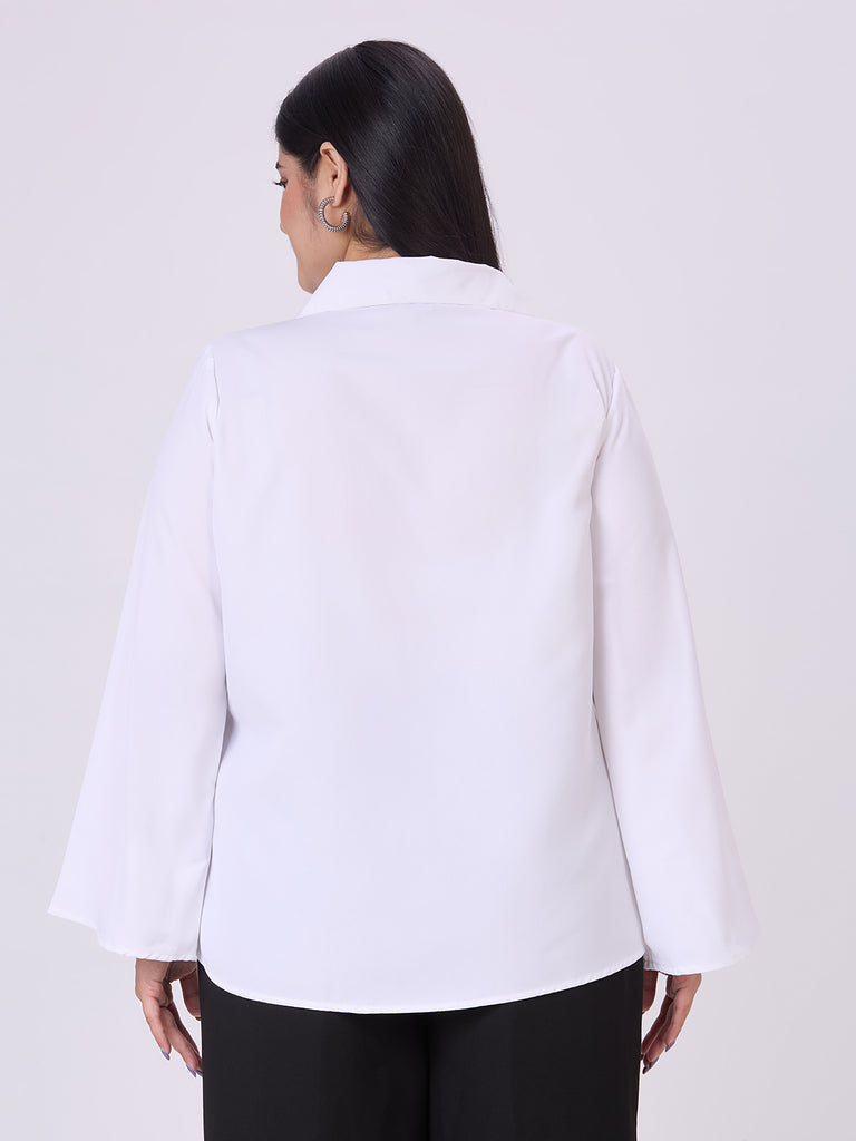 Style Quotient Women White Polymoss Formal Shirt-Shirts-StyleQuotient