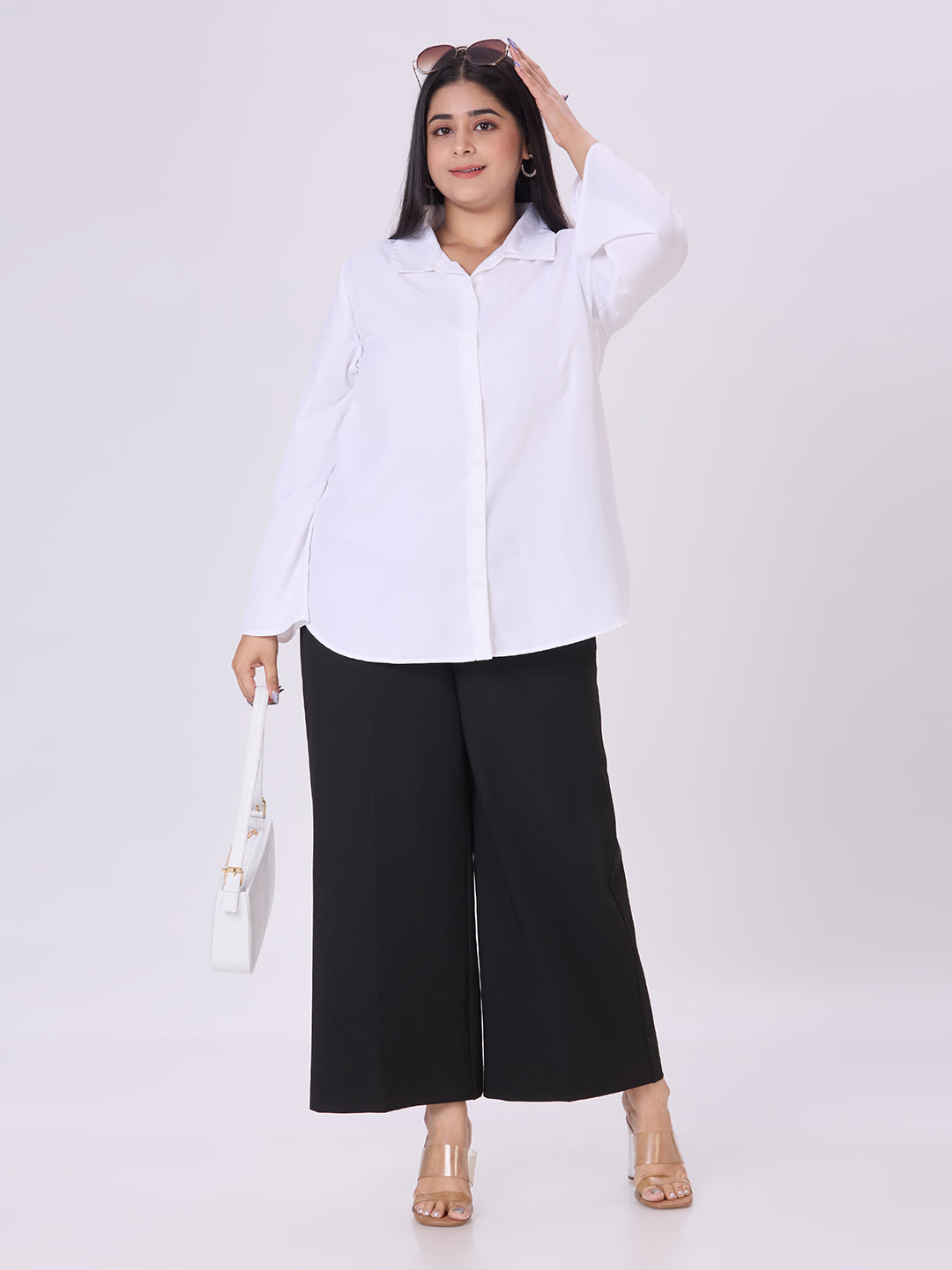 Style Quotient Women White Polymoss Formal Shirt-Shirts-StyleQuotient