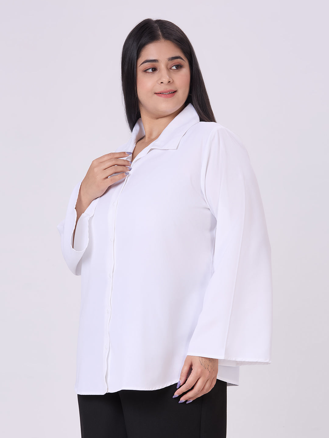 Style Quotient Women White Polymoss Formal Shirt-Shirts-StyleQuotient