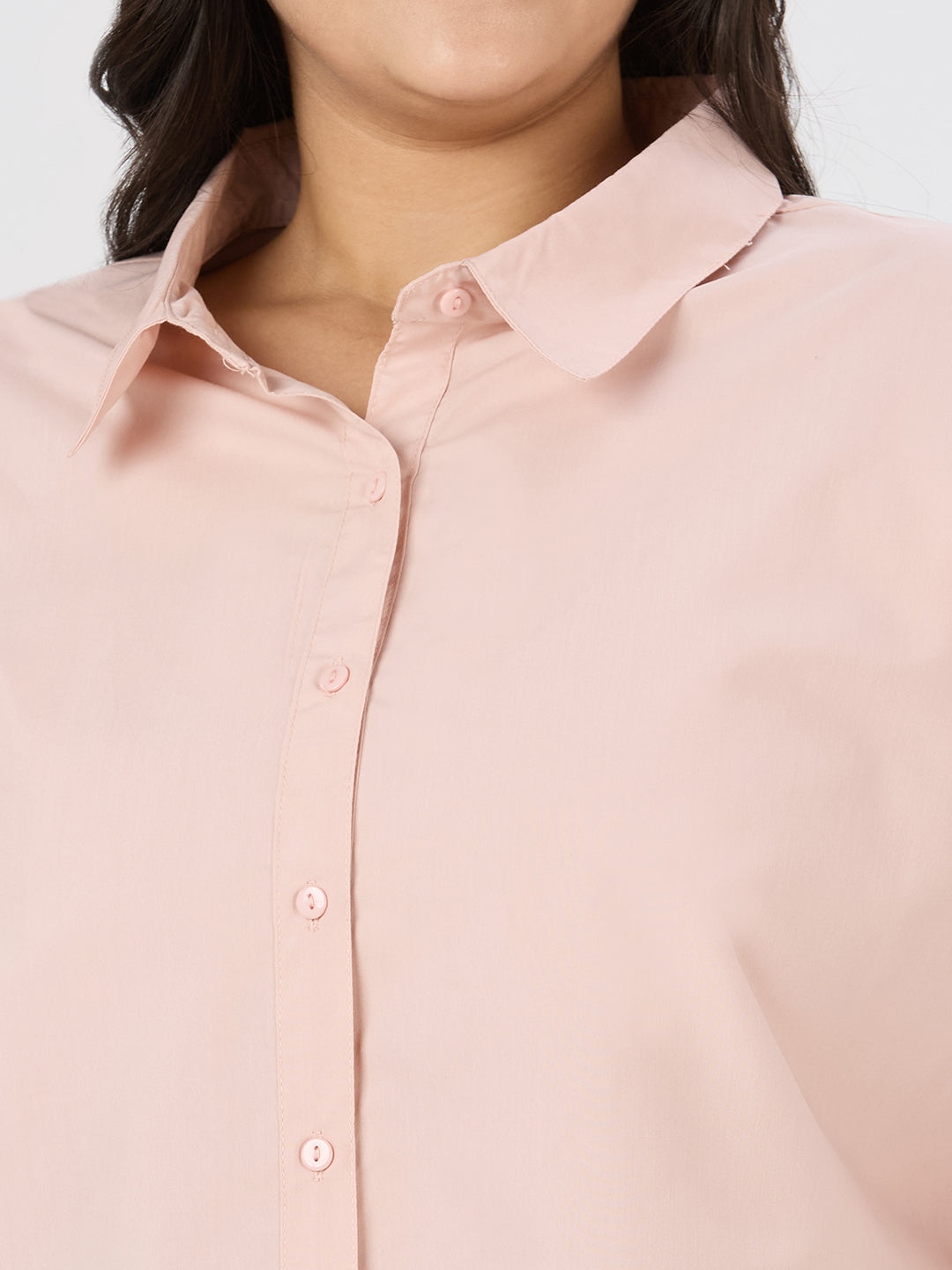 Style Quotient Women Nude Polycotton Formal Shirt-Shirts-StyleQuotient