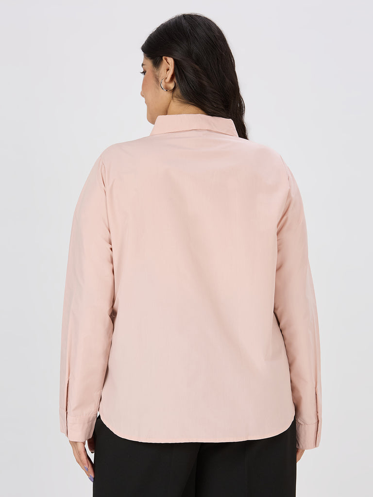 Style Quotient Women Nude Polycotton Formal Shirt-Shirts-StyleQuotient