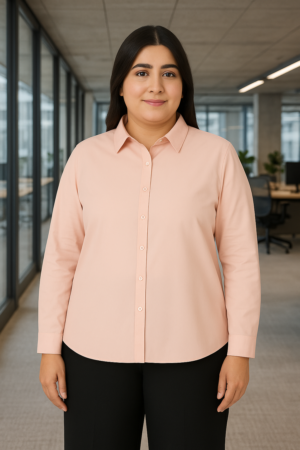 Style Quotient Women Nude Polycotton Formal Shirt-Shirts-StyleQuotient