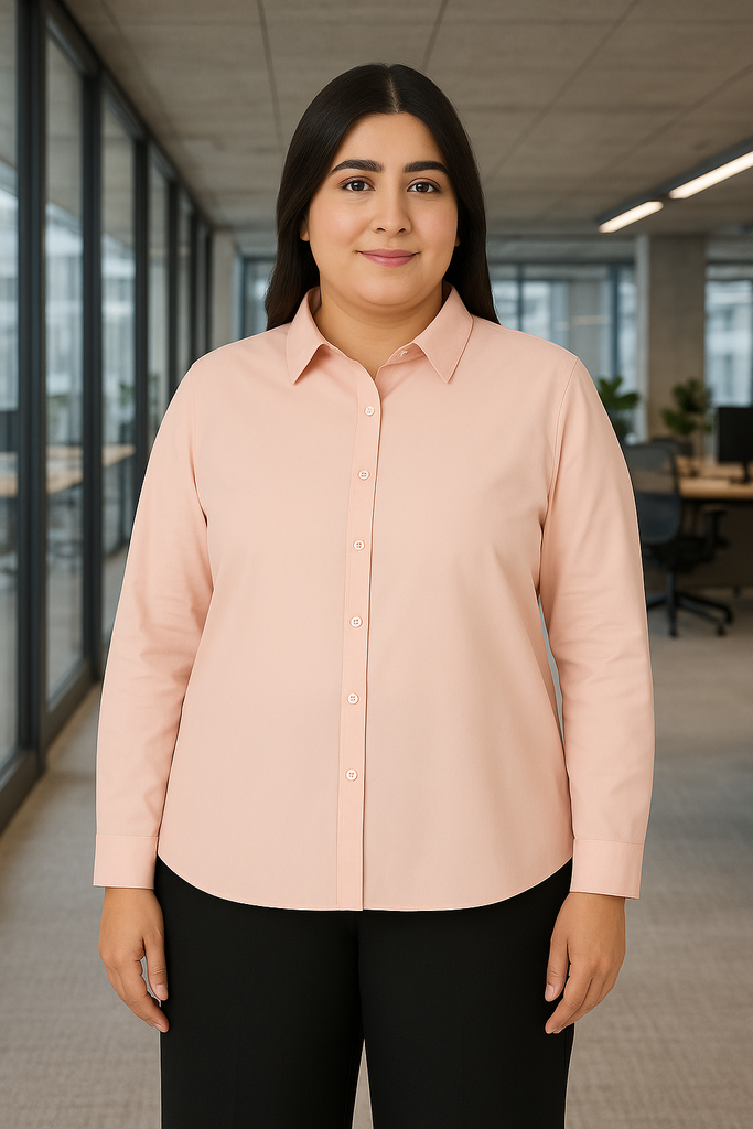 Style Quotient Women Nude Polycotton Formal Shirt-Shirts-StyleQuotient