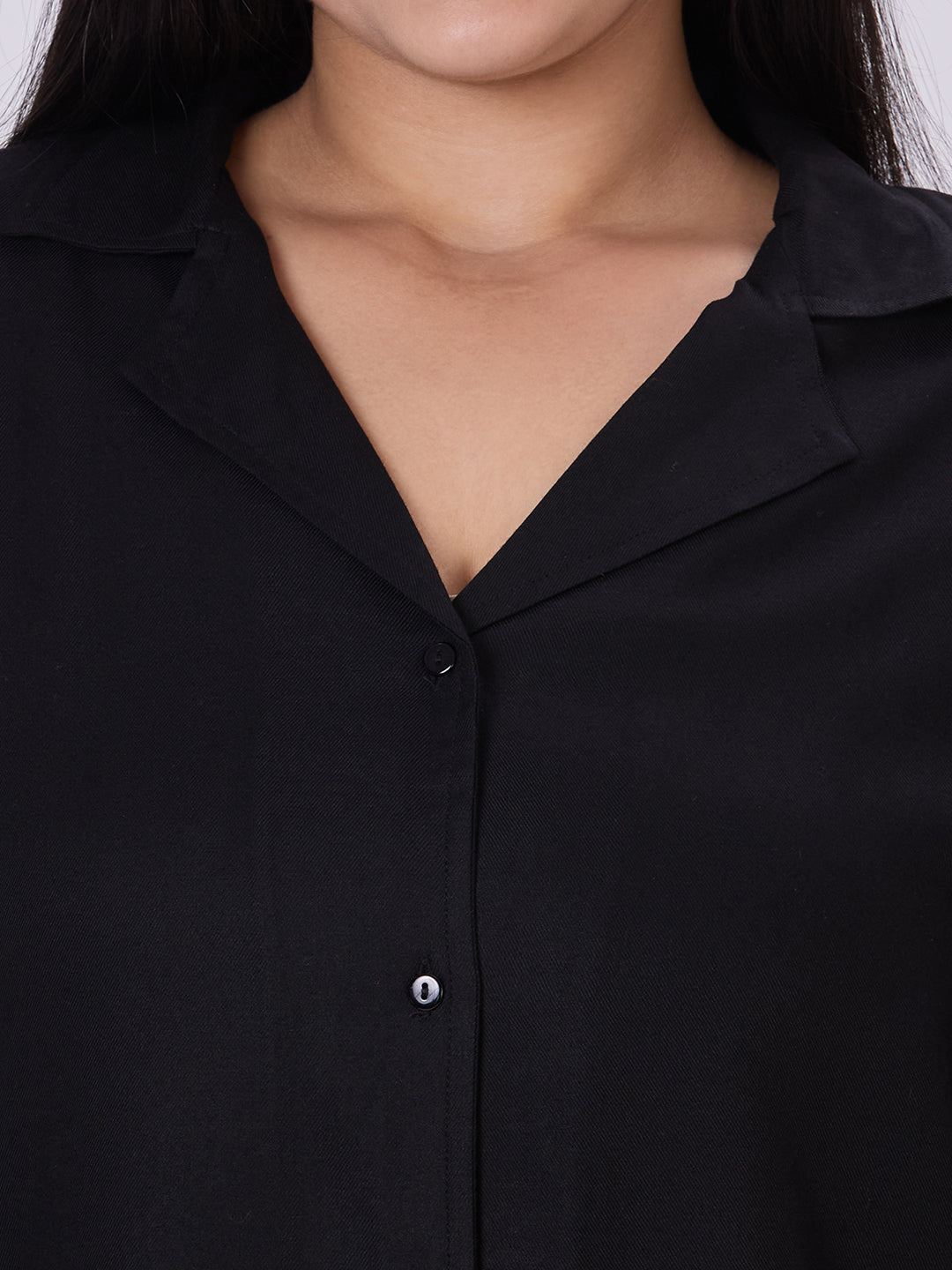 Style Quotient Women Black Rayon Formal Shirt-Shirts-StyleQuotient