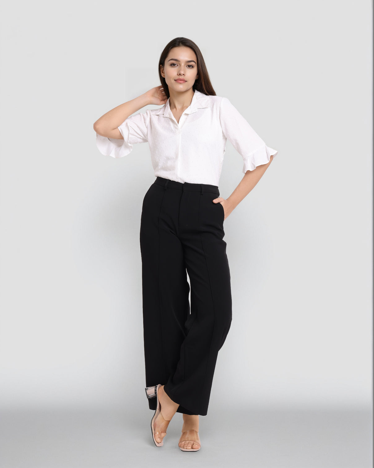 Style Quotient Women Solid White Shirt Style Top-Tops-StyleQuotient