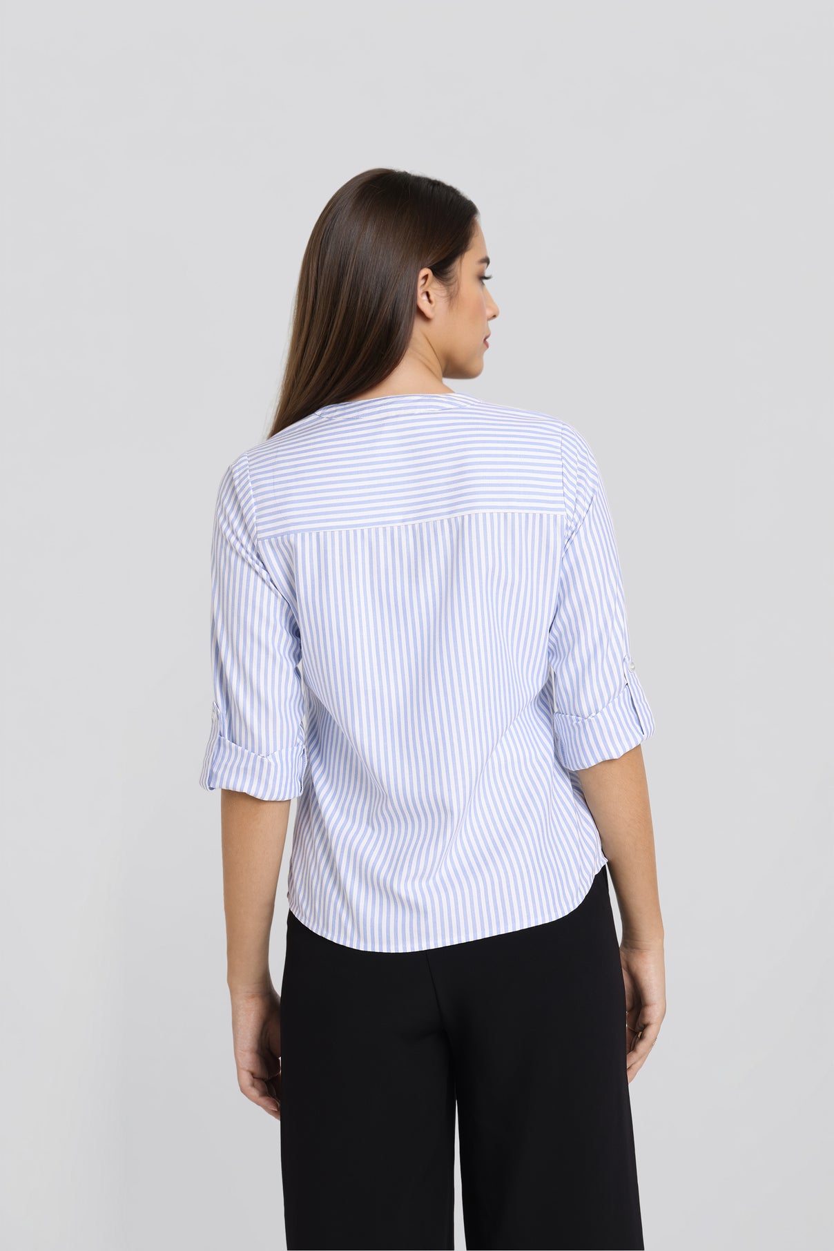 Style Quotient Women mandarin collar shirt-Shirts-StyleQuotient