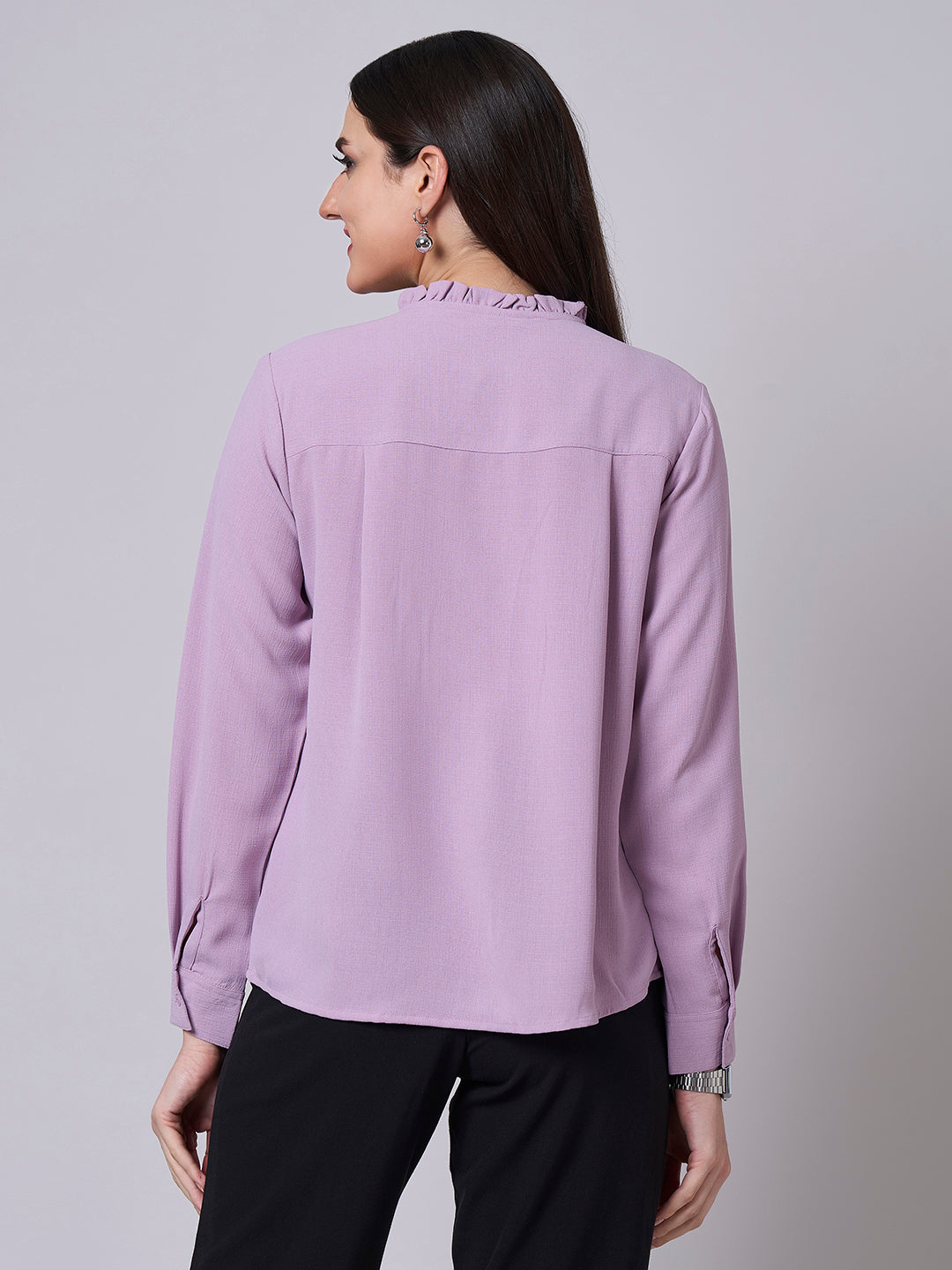 Style Quotient Women Mauve Polycotton Formal Shirt-Shirts-StyleQuotient