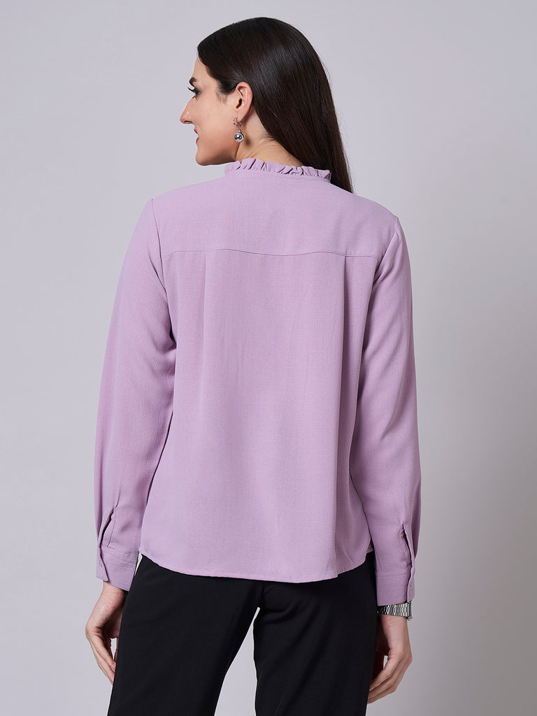 Style Quotient Women Mauve Polycotton Formal Shirt-Shirts-StyleQuotient
