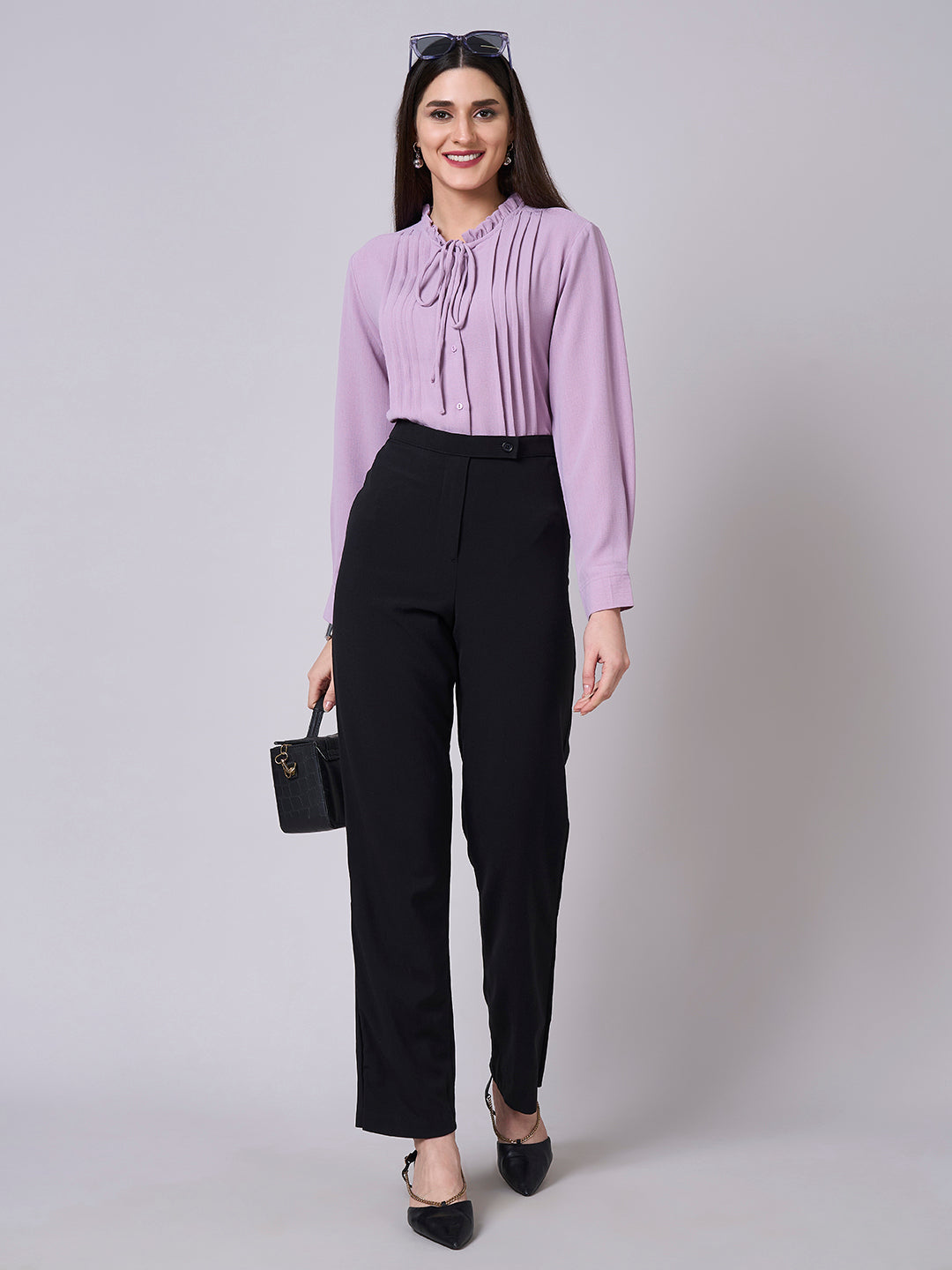 Style Quotient Women Mauve Polycotton Formal Shirt-Shirts-StyleQuotient