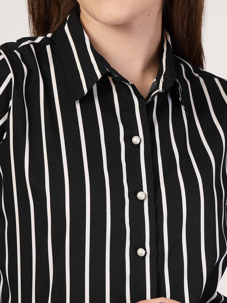 Style Quotient Women Black white shirt-Shirts-StyleQuotient