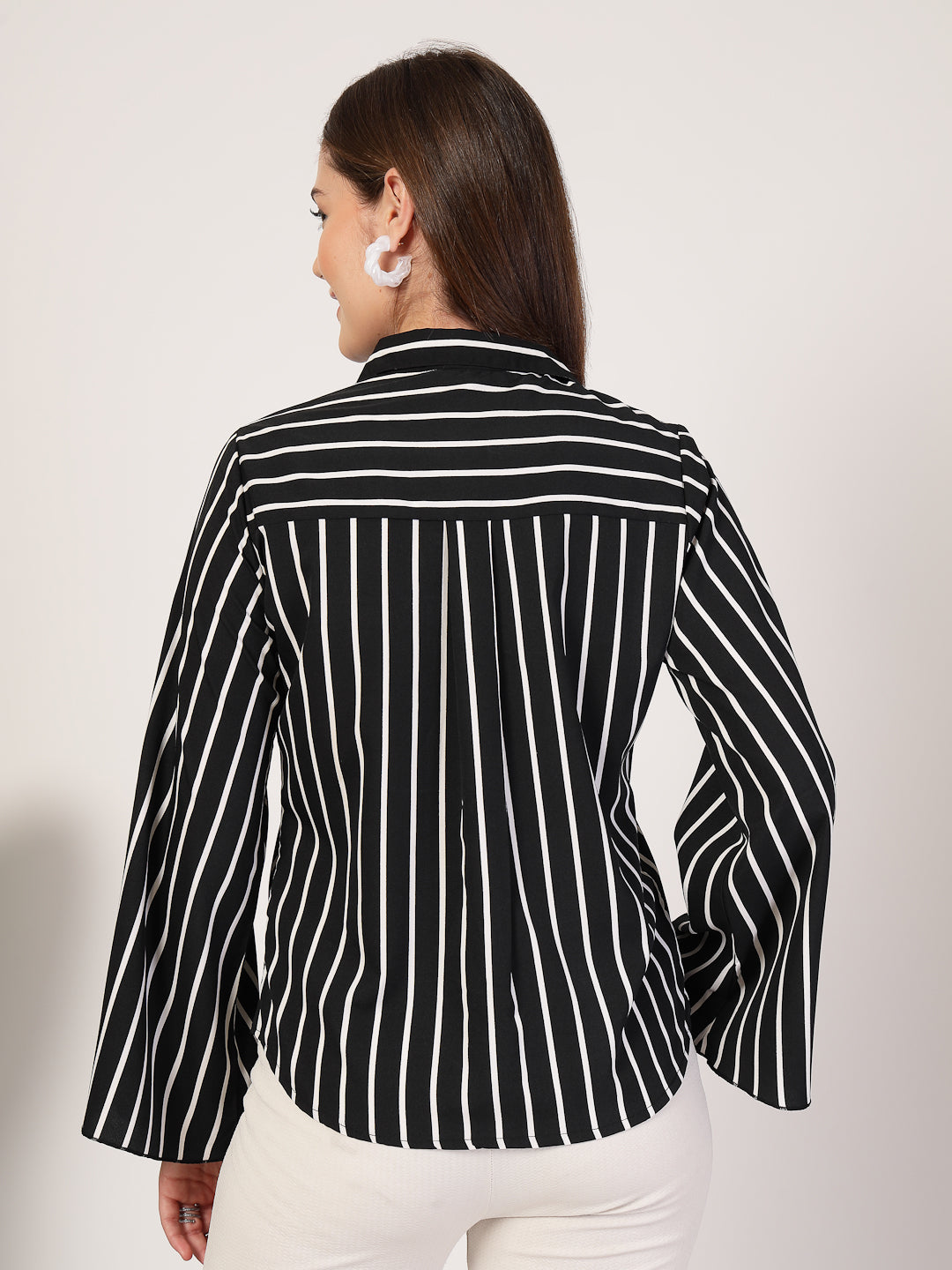 Style Quotient Women Black white shirt-Shirts-StyleQuotient