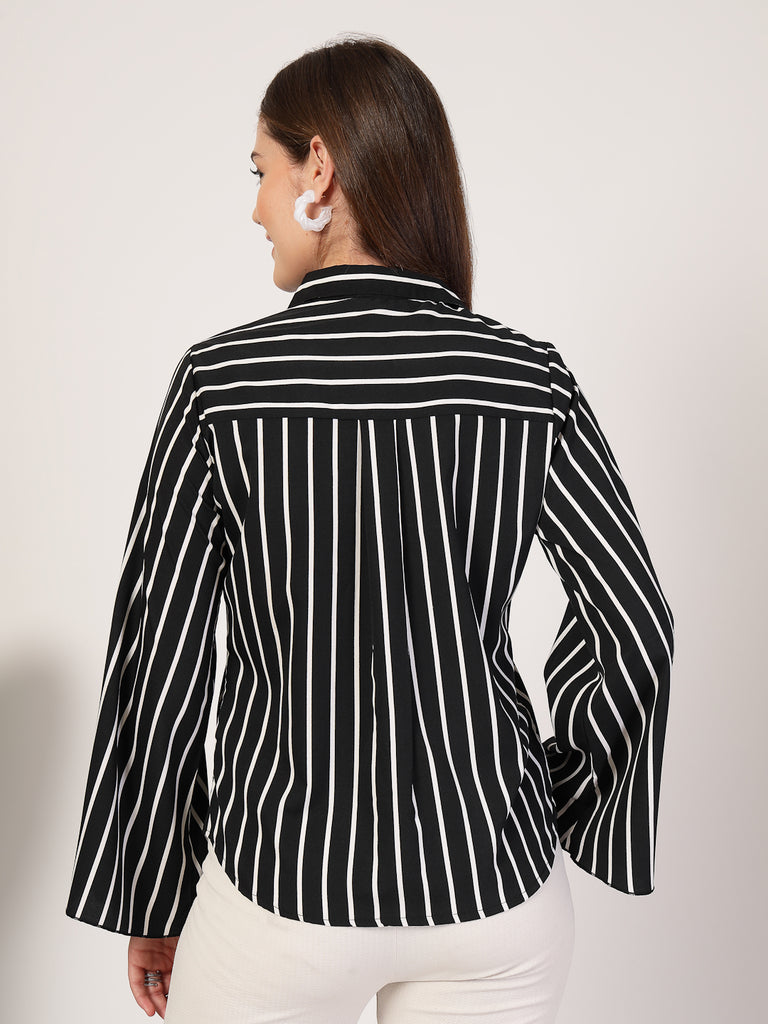 Style Quotient Women Black white shirt-Shirts-StyleQuotient
