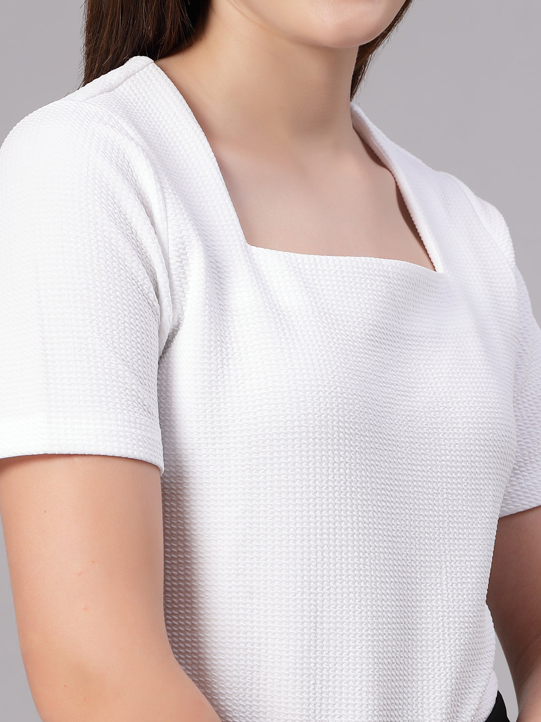 Style Quotient Women White top-Tops-StyleQuotient