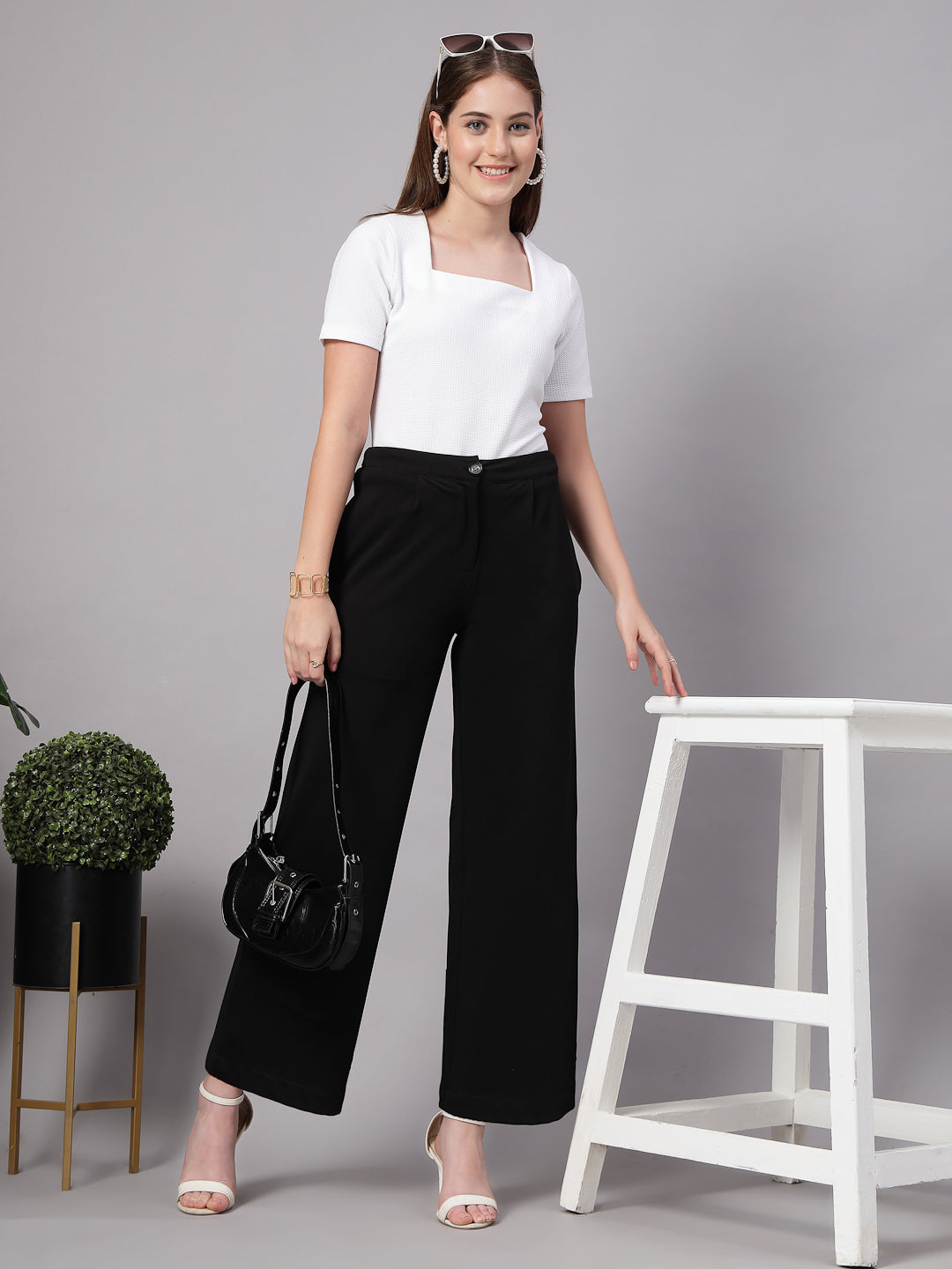 Style Quotient Women White top-Tops-StyleQuotient