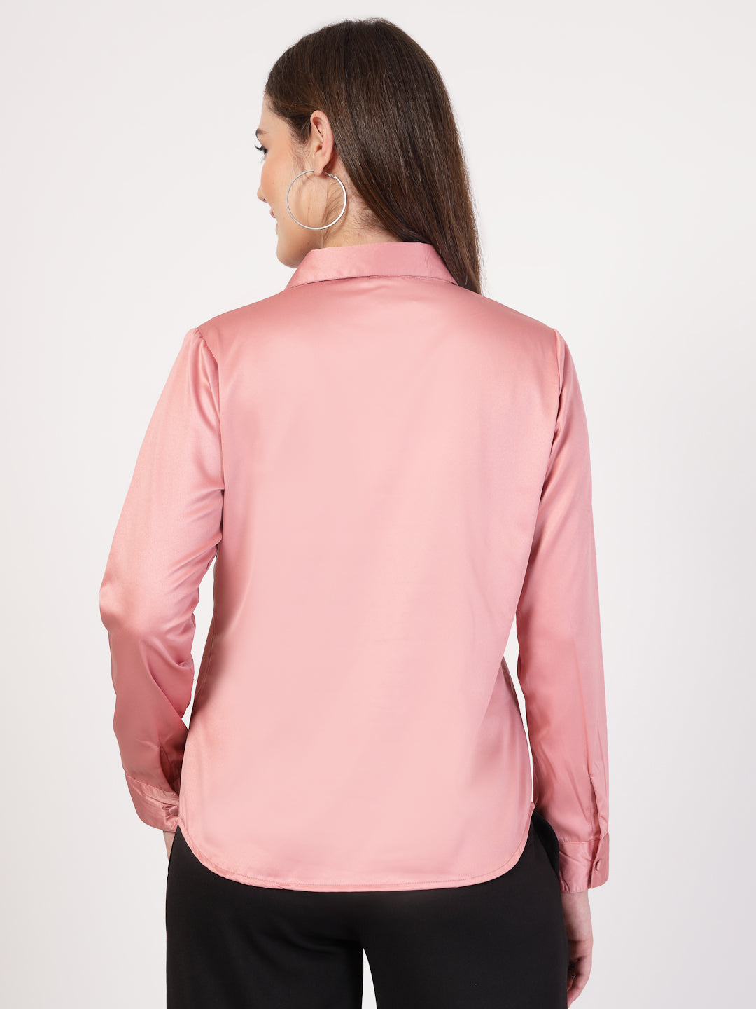 Style Quotient Women Solid Satin Formal Shirt-Shirts-StyleQuotient