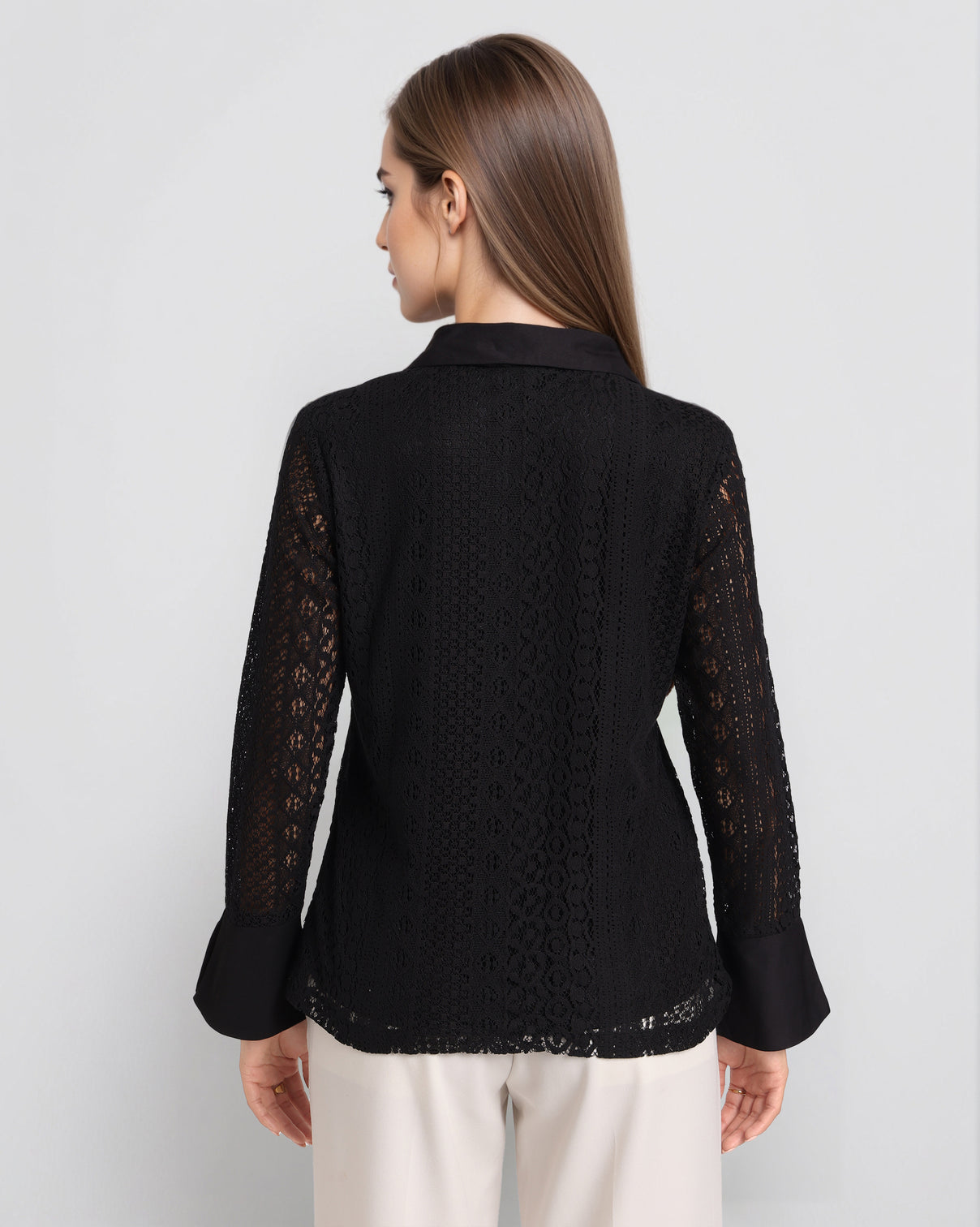 Style Quotient Women Black Semi Formal Shirt-Shirts-StyleQuotient