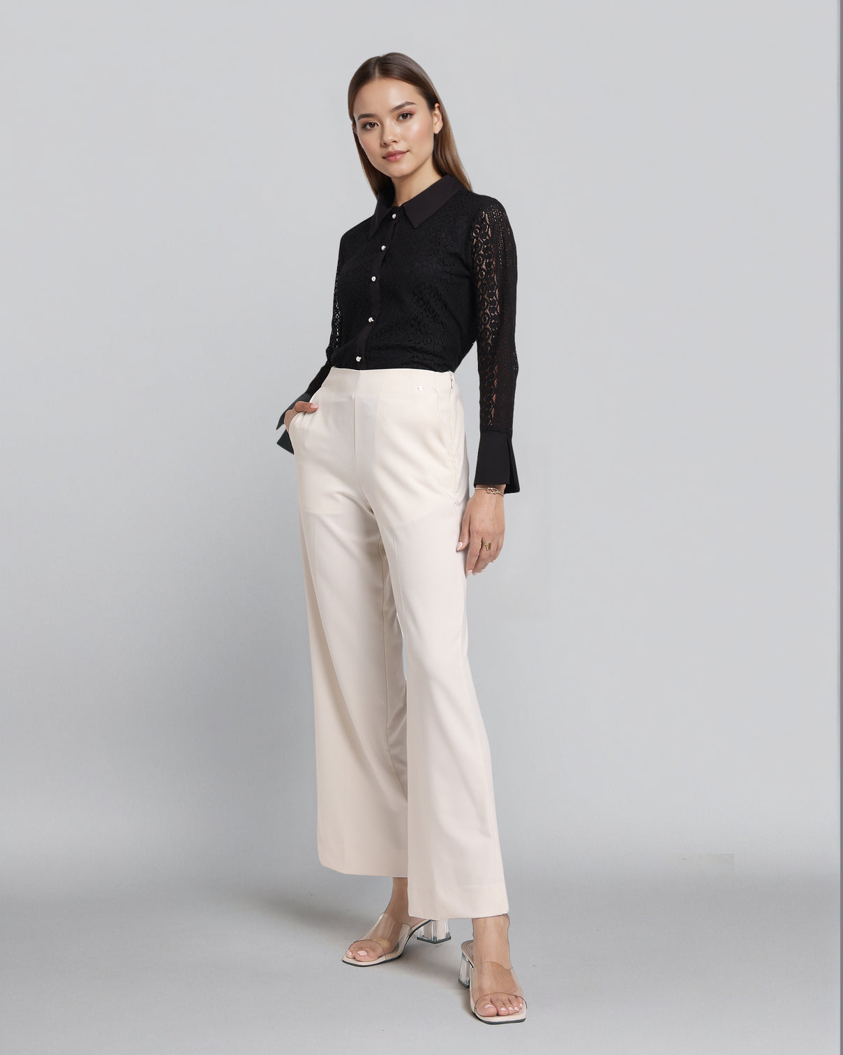 Style Quotient Women Black Semi Formal Shirt-Shirts-StyleQuotient