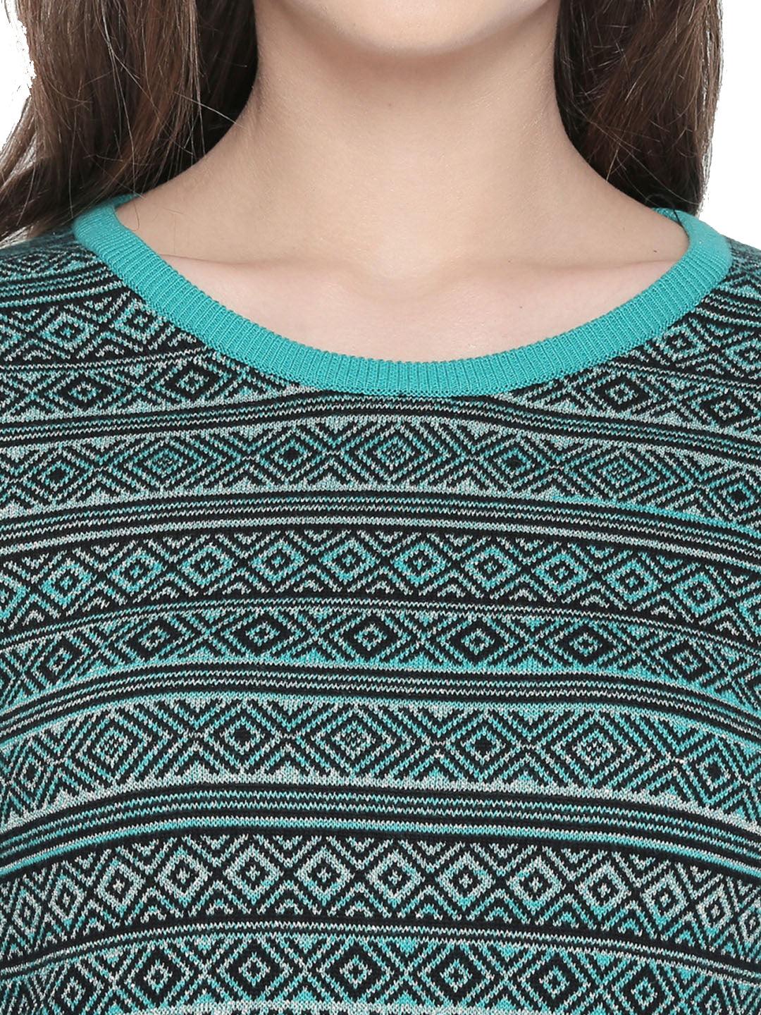 Style Quotient Women AQUA RoundNeck Geometric Print Fashion Tunics-Tunics-StyleQuotient