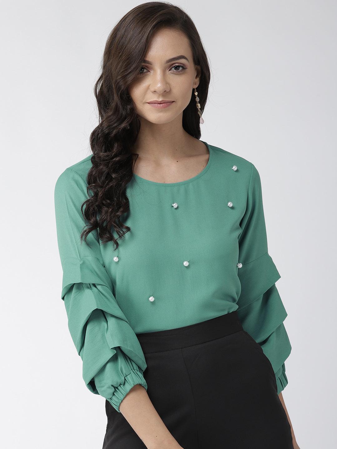 Style quotient women solid polyester smart casual top-Tops-StyleQuotient