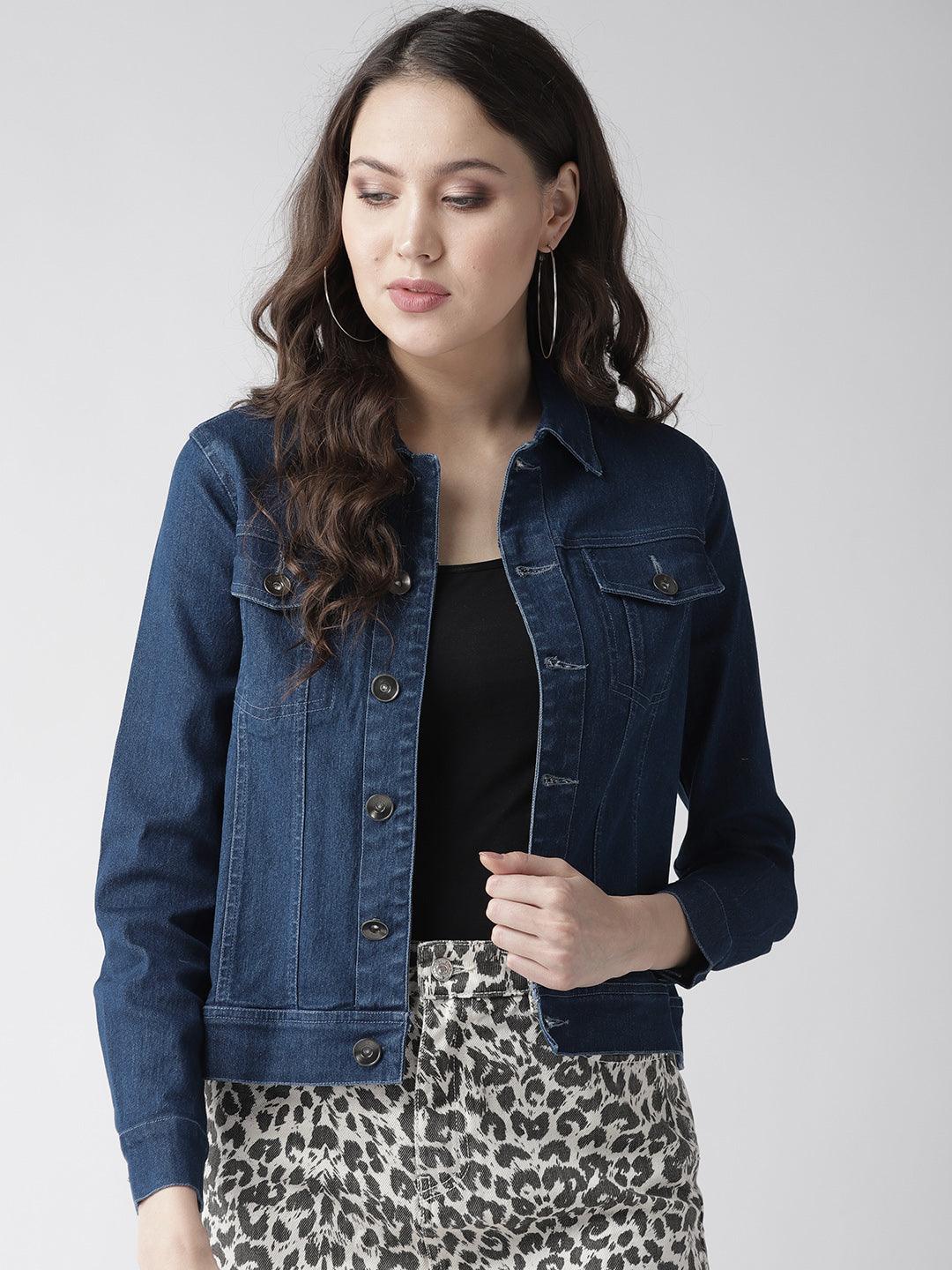 Style Quotient Women Light Wash Denim Smart Casual Jacket-Jackets-StyleQuotient