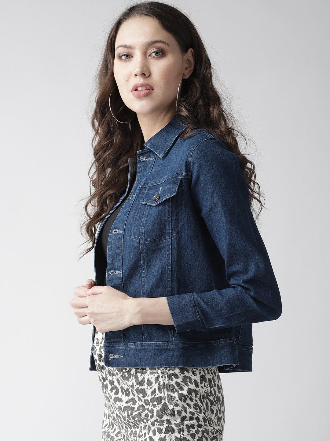 Style Quotient Women Light Wash Denim Smart Casual Jacket-Jackets-StyleQuotient