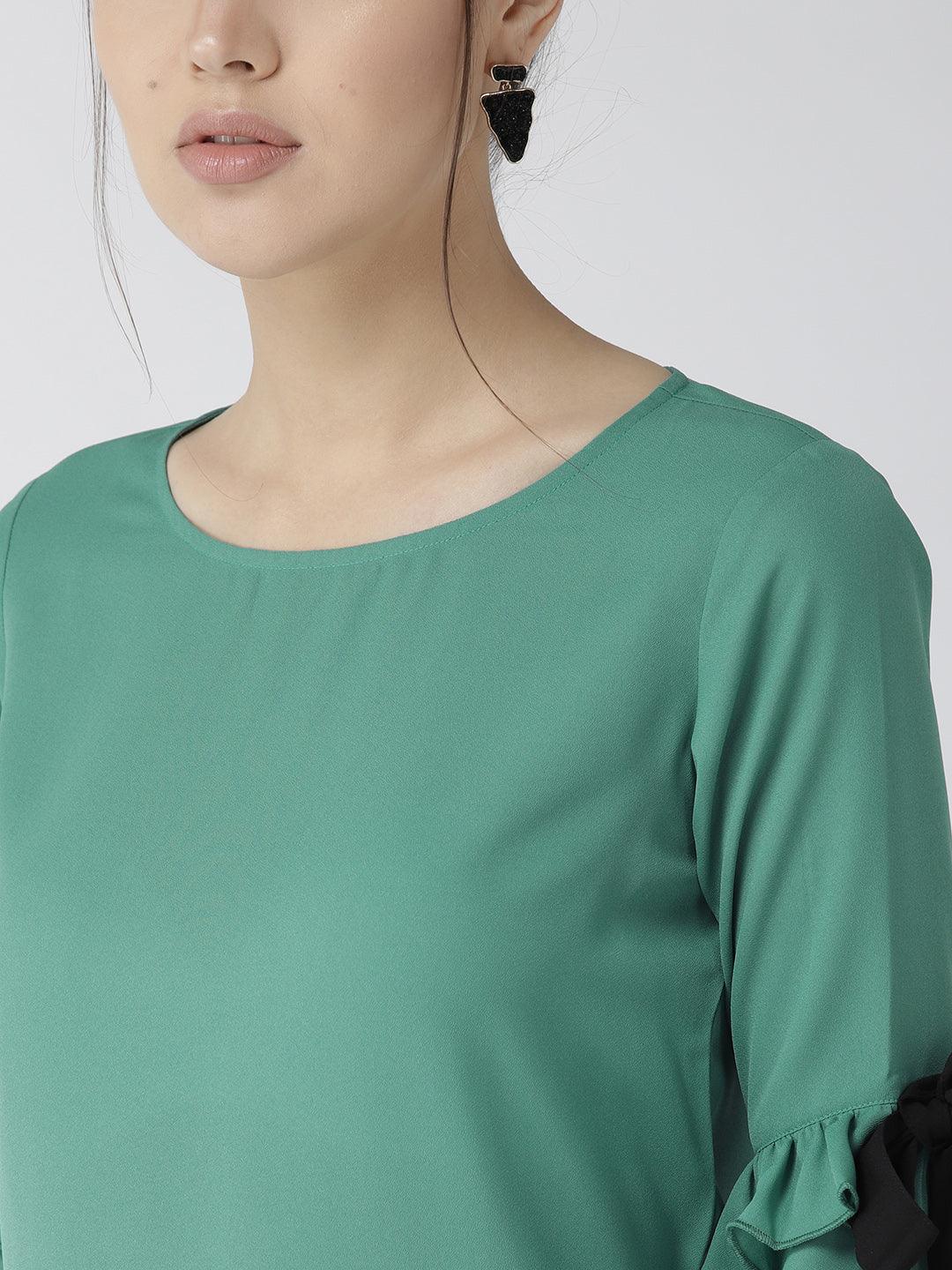 Women Peach-Coloured Solid Top-Tops-StyleQuotient