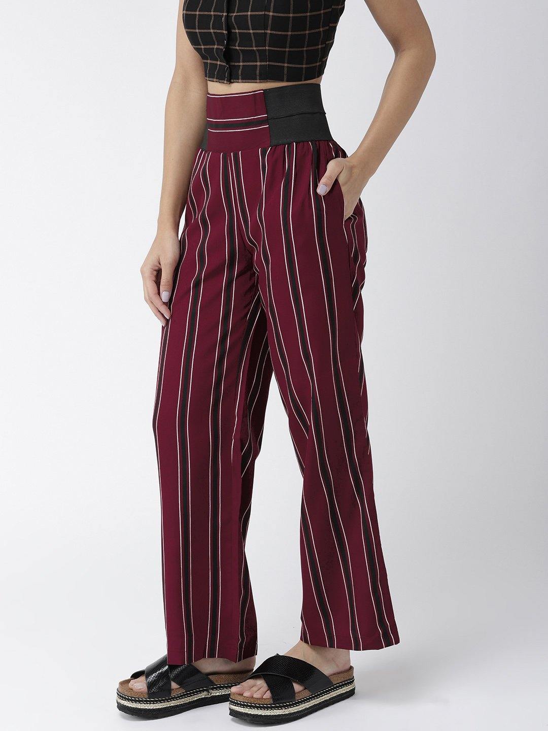 Women Beige & Black Original Straight Fit Animal Print Parallel Trousers-Trousers-StyleQuotient