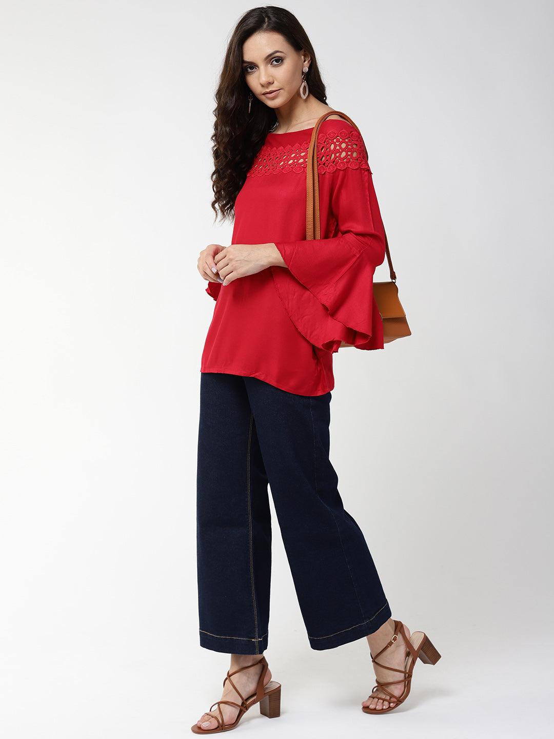 Style Quotient Women Solid Off White viscose rayon smart casual top-Tops-StyleQuotient