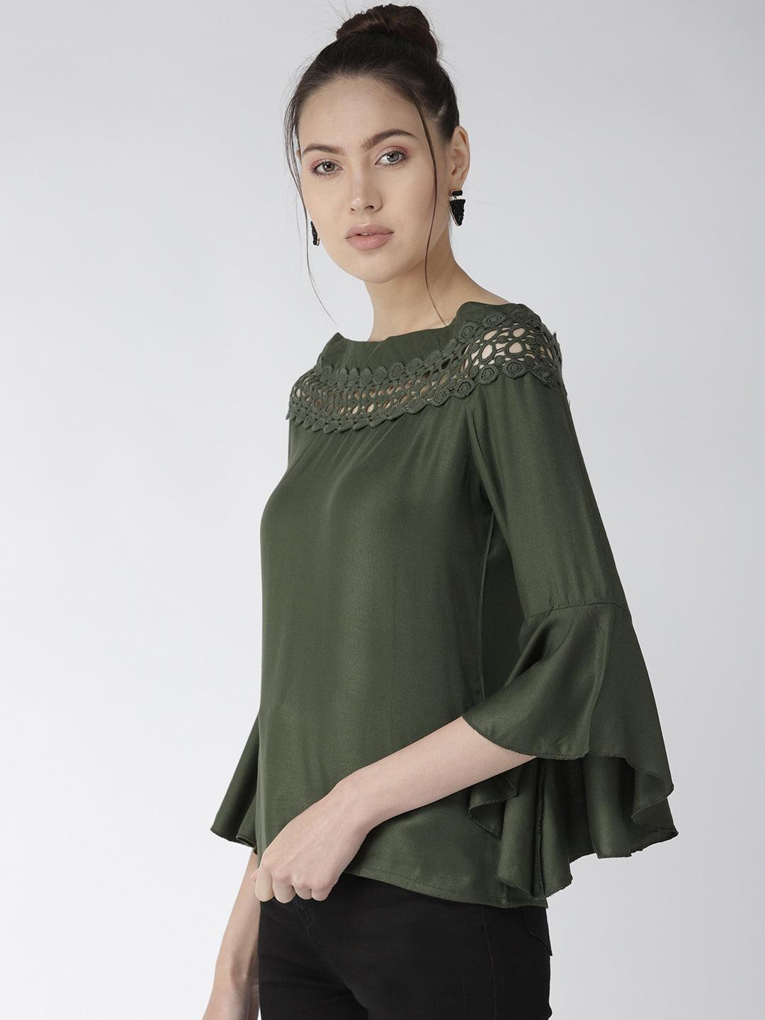 Style Quotient Women Solid Off White viscose rayon smart casual top-Tops-StyleQuotient