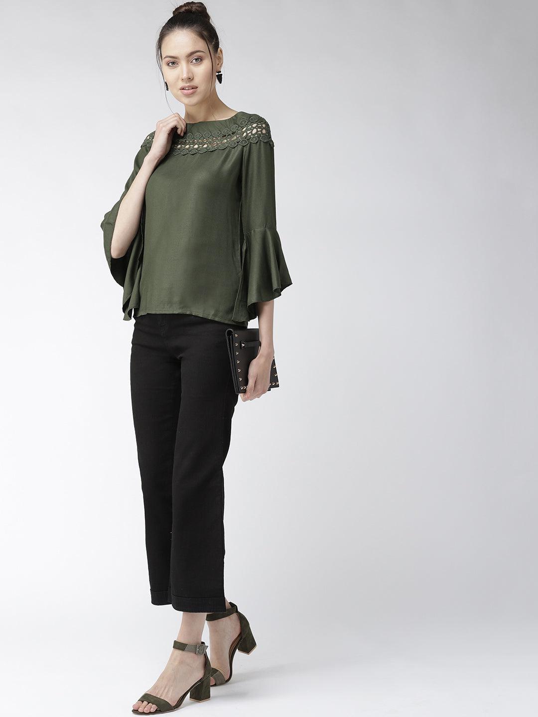 Style Quotient Women Solid Off White viscose rayon smart casual top-Tops-StyleQuotient