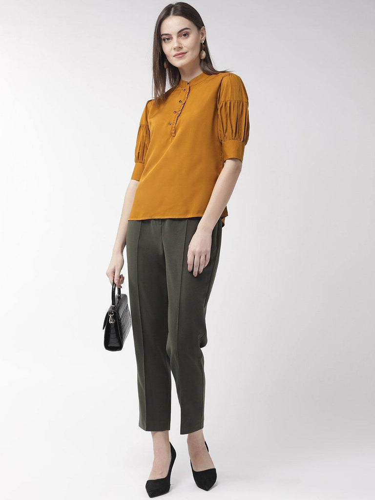 Women Aubergine Solid Top-Tops-StyleQuotient