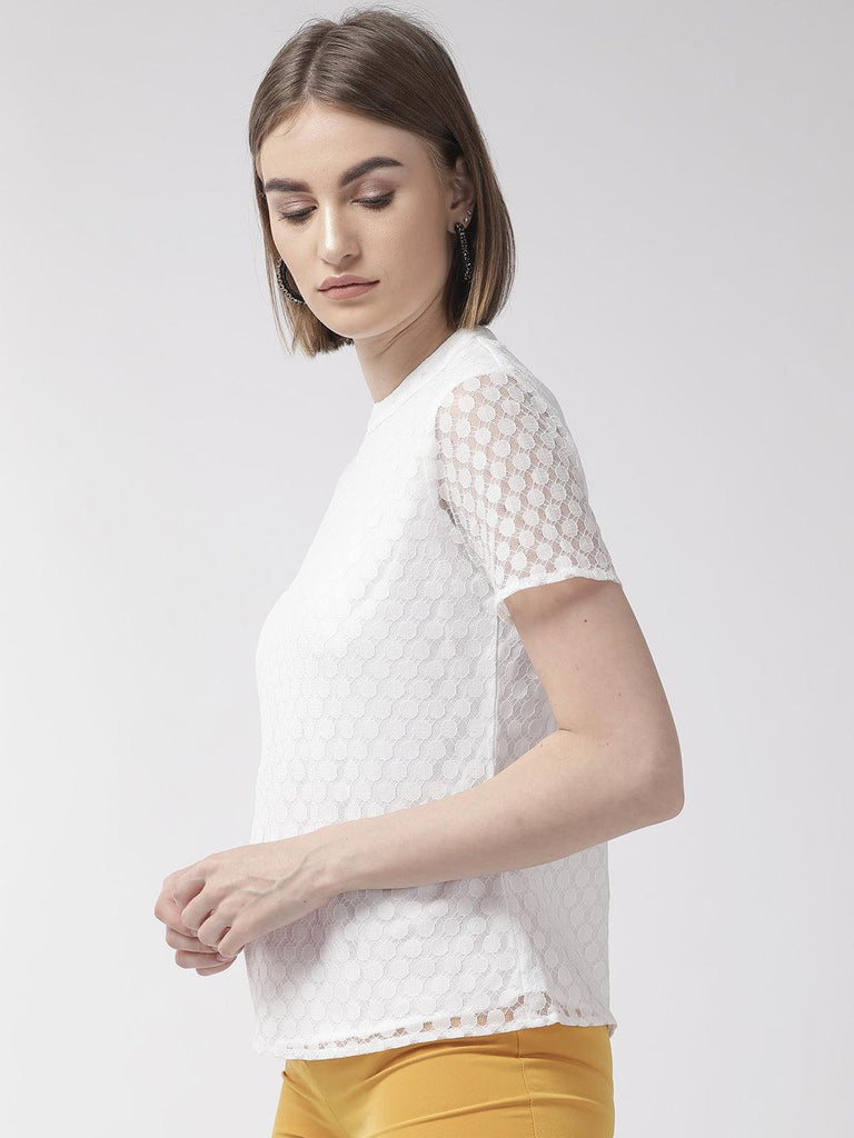 Women White Lace Top-Tops-StyleQuotient