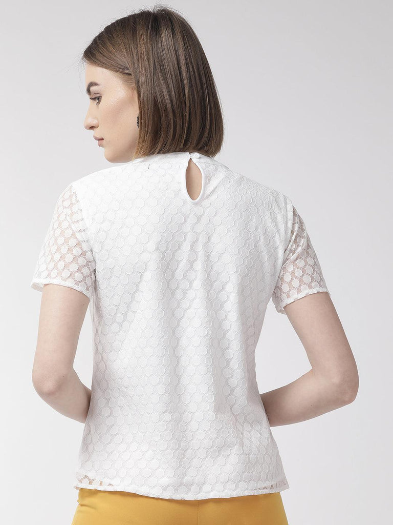 Women White Lace Top-Tops-StyleQuotient