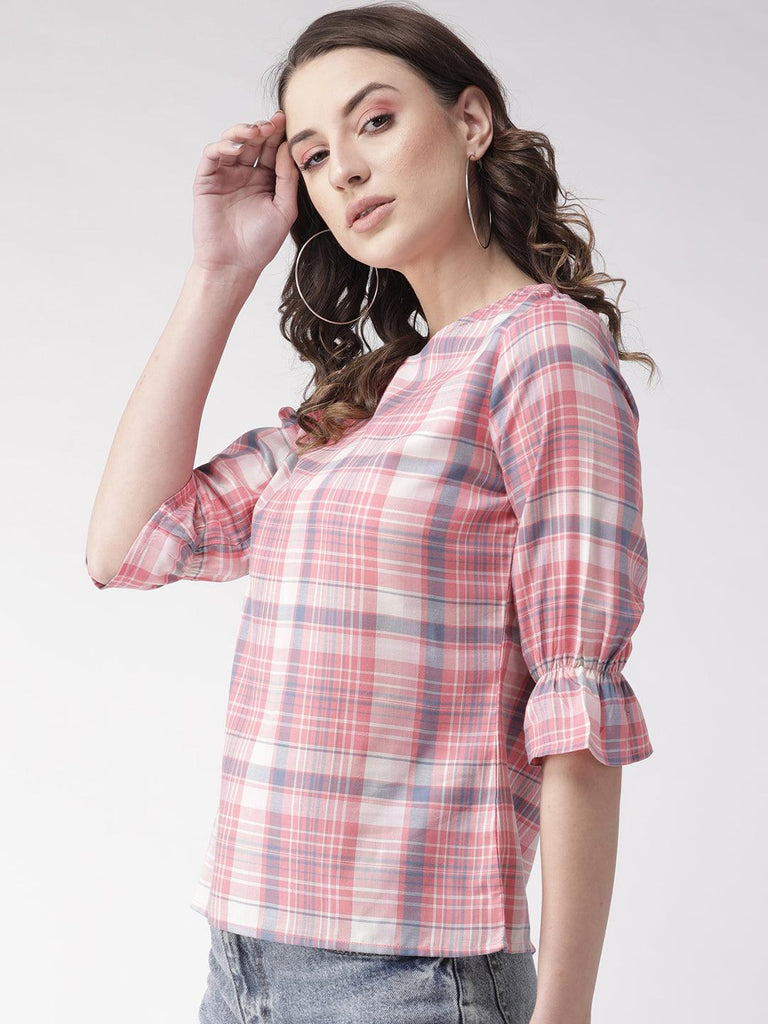 Style Quotient Women White And Multi Stripe Printed Polyester Smart Casual Top-Tops-StyleQuotient