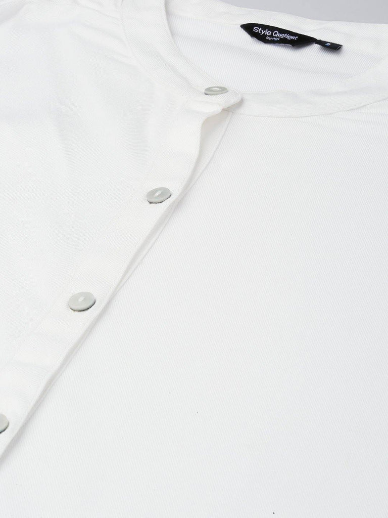 Women White Smart Regular Fit Solid Formal Shirt-Shirts-StyleQuotient