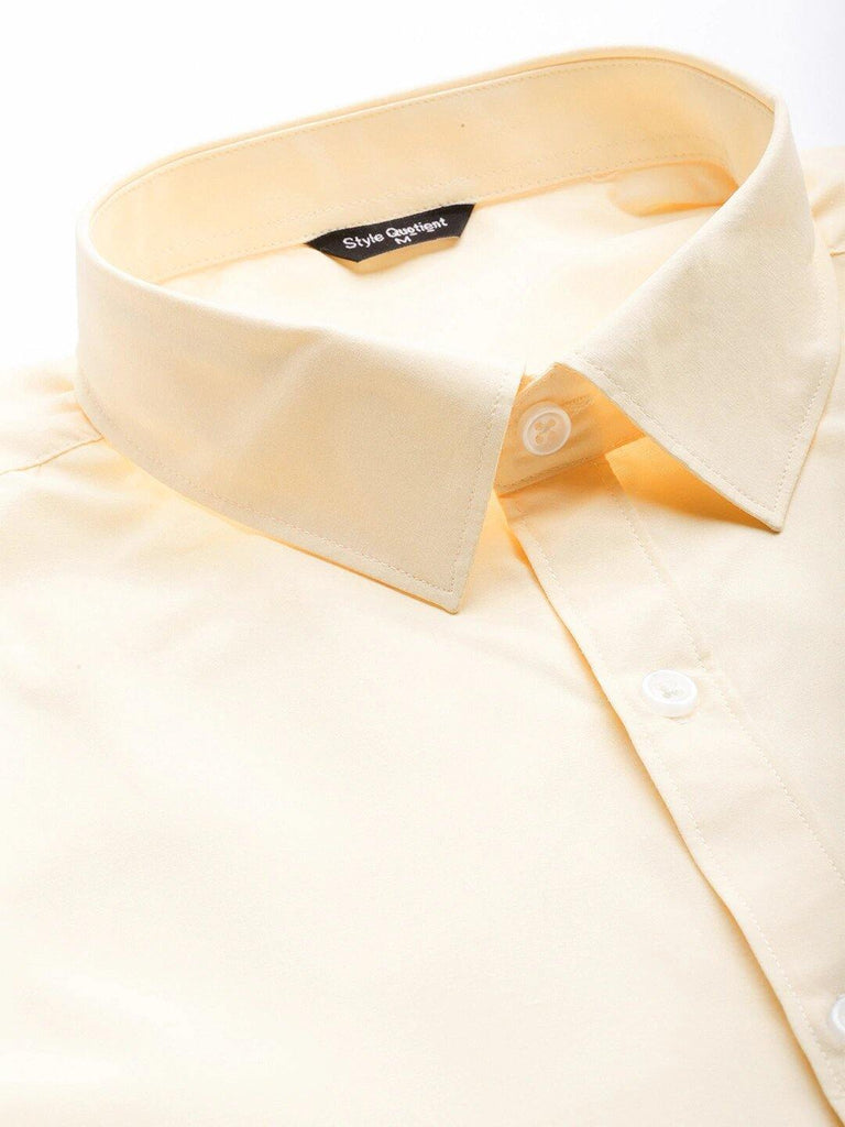 Men Yellow Solid Classic Formal Shirt-Mens Shirt-StyleQuotient