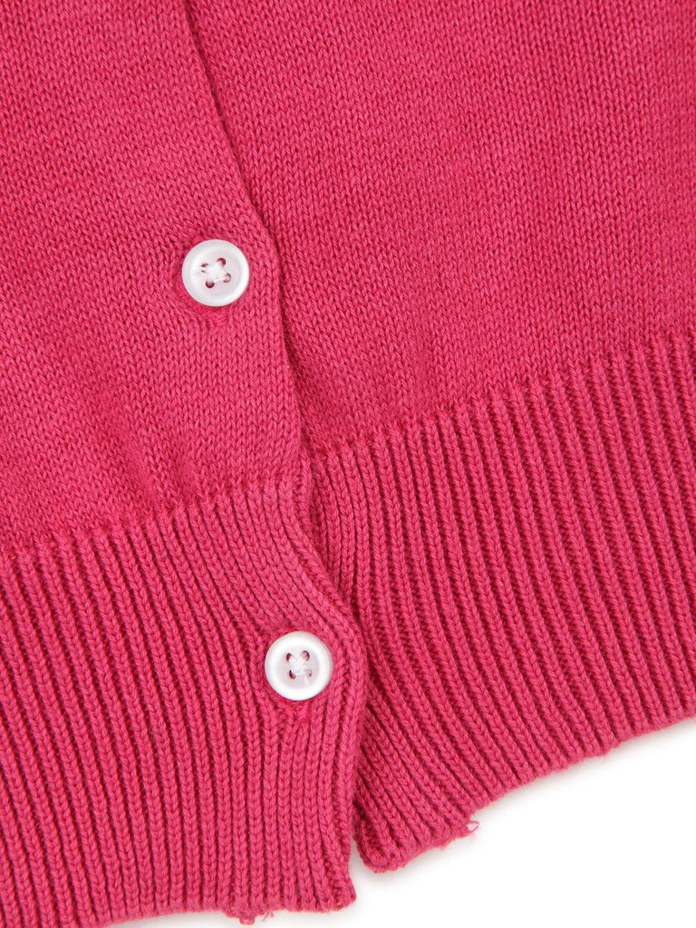 Girls Solid Button Shrug-Girls Sweater-StyleQuotient