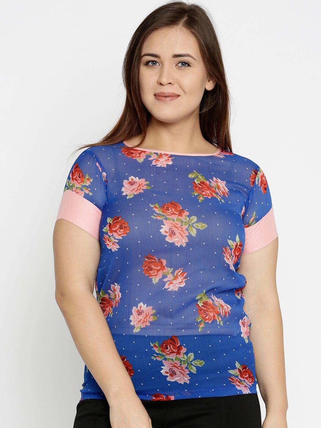 Style Quotient Womens Floral Print Regular Tops-Tops-StyleQuotient