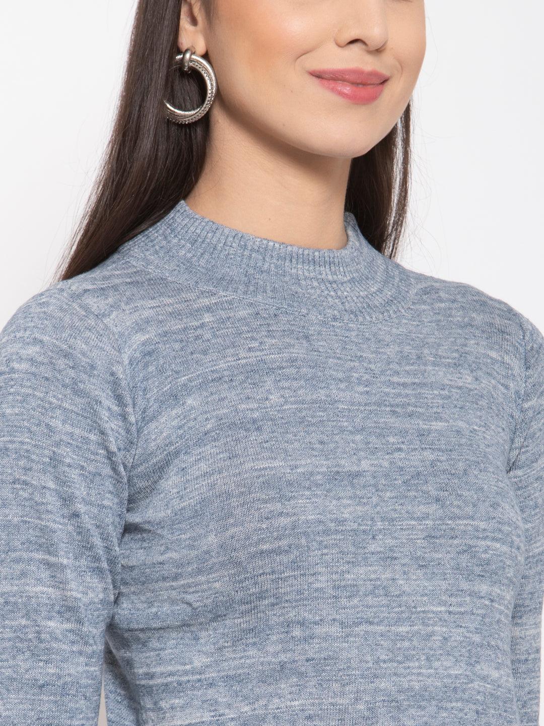 Women Solid Cropped Pullover Sweater-Sweaters-StyleQuotient